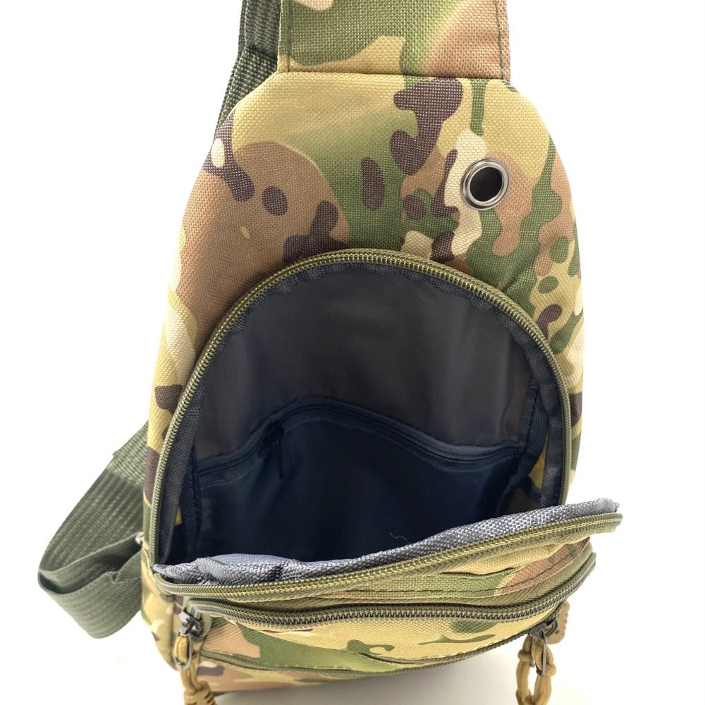😳SALE😳 NEW Messenger Bag 4 Zip Pockets Camo Military Unisex - Picture 4 of 6